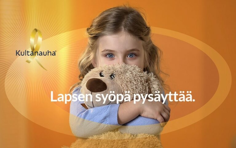 Lapsen syöpä pysäyttää. Kultanauha mahdollistaa sairastuneen lapsen tukea ja tutkimusta